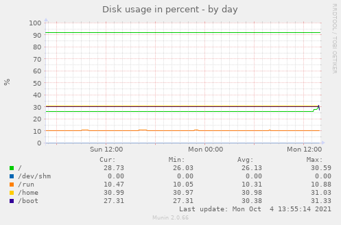 Disk usage in percent