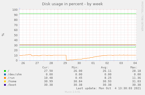 Disk usage in percent